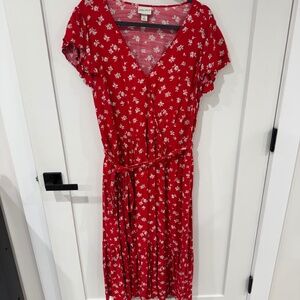 Ava & Viv 1X Red Floral Dress